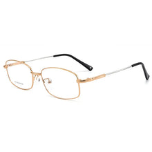 Load image into Gallery viewer, Full Rim Rectangle Spectacles with Spring Hinges Alloy Frame Eye Glasses Men Business Style Myopia Eyewear