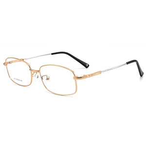 Full Rim Rectangle Spectacles with Spring Hinges Alloy Frame Eye Glasses Men Business Style Myopia Eyewear