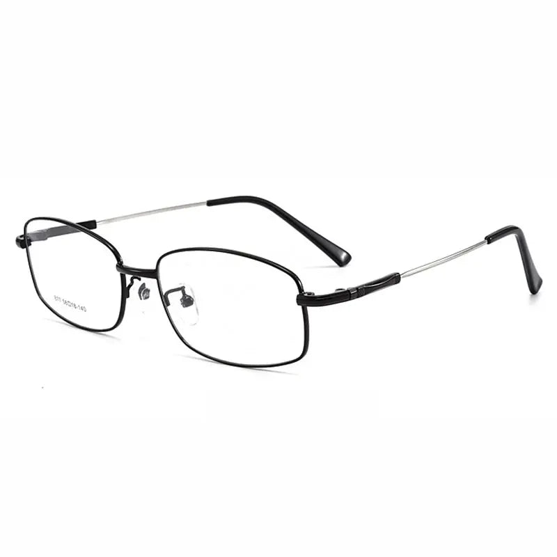 Full Rim Rectangle Spectacles with Spring Hinges Alloy Frame Eye Glasses Men Business Style Myopia Eyewear