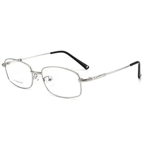 Full Rim Rectangle Spectacles with Spring Hinges Alloy Frame Eye Glasses Men Business Style Myopia Eyewear