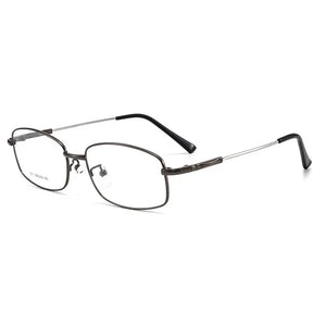 Full Rim Rectangle Spectacles with Spring Hinges Alloy Frame Eye Glasses Men Business Style Myopia Eyewear