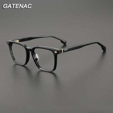 Gatenac Vintage Acetate Glasses Frame Men Prescription Myopia Eyeglasses Frame Women Quality Japan Retro Luxury Brand Eyewear