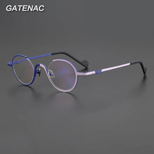 Load image into Gallery viewer, Gatenac Vintage Pure Titanium Glasses Frame Men Round Luxury Designer Prescription Eyeglasses Women Retro Myopia Optical Eyewear