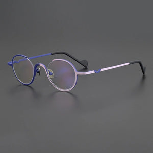 Gatenac Vintage Pure Titanium Glasses Frame Men Round Luxury Designer Prescription Eyeglasses Women Retro Myopia Optical Eyewear