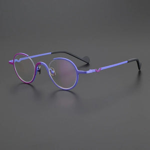 Gatenac Vintage Pure Titanium Glasses Frame Men Round Luxury Designer Prescription Eyeglasses Women Retro Myopia Optical Eyewear
