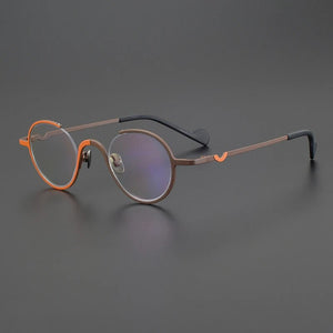 Gatenac Vintage Pure Titanium Glasses Frame Men Round Luxury Designer Prescription Eyeglasses Women Retro Myopia Optical Eyewear
