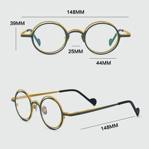 Gatenac Vintage Pure Titanium Glasses Frame Men Round Prescription Eyeglasses Women Luxury Designer Myopia Optical Eyewear