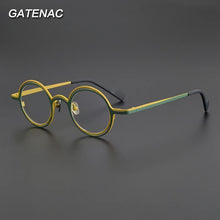 Load image into Gallery viewer, Gatenac Vintage Pure Titanium Glasses Frame Men Round Prescription Eyeglasses Women Luxury Designer Myopia Optical Eyewear