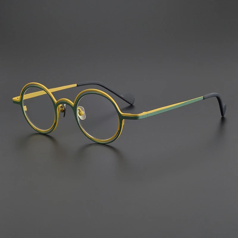 Gatenac Vintage Pure Titanium Glasses Frame Men Round Prescription Eyeglasses Women Luxury Designer Myopia Optical Eyewear