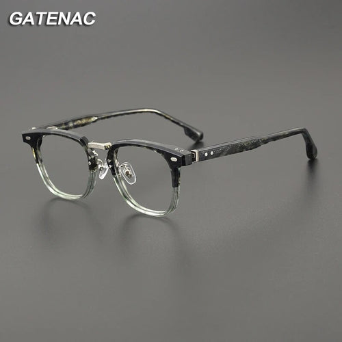 Gatenac Vintage Titanium Acetate Glasses Frame Men Square Prescription Myopia Eyeglasses Frame Women Retro Luxury Brand Eyewear