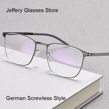 Load image into Gallery viewer, German Vintage Utra-light 7.5g Screwless Glasses Frame Men Women Retro Square Prescription Eyewear Myopia Eyeglasses Spectacles