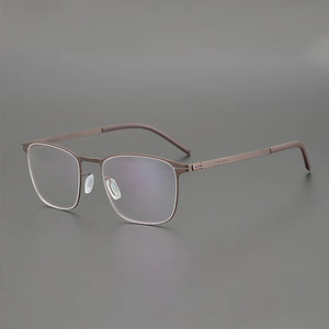 German Vintage Utra-light 7.5g Screwless Glasses Frame Men Women Retro Square Prescription Eyewear Myopia Eyeglasses Spectacles