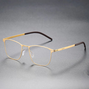 German Vintage Utra-light 7.5g Screwless Glasses Frame Men Women Retro Square Prescription Eyewear Myopia Eyeglasses Spectacles