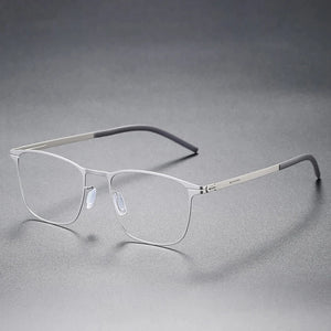 German Vintage Utra-light 7.5g Screwless Glasses Frame Men Women Retro Square Prescription Eyewear Myopia Eyeglasses Spectacles