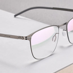 German Vintage Utra-light 7.5g Screwless Glasses Frame Men Women Retro Square Prescription Eyewear Myopia Eyeglasses Spectacles