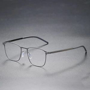 German Vintage Utra-light 7.5g Screwless Glasses Frame Men Women Retro Square Prescription Eyewear Myopia Eyeglasses Spectacles
