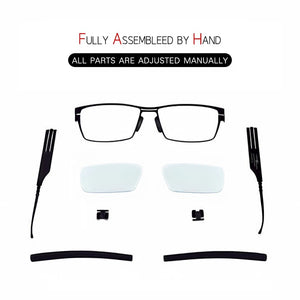 Germany Brand Designer Screwless Eyeglasses Men Women Ultralight Optical Glasses Frame with Clip-on Polarized Sunglasses Goggles