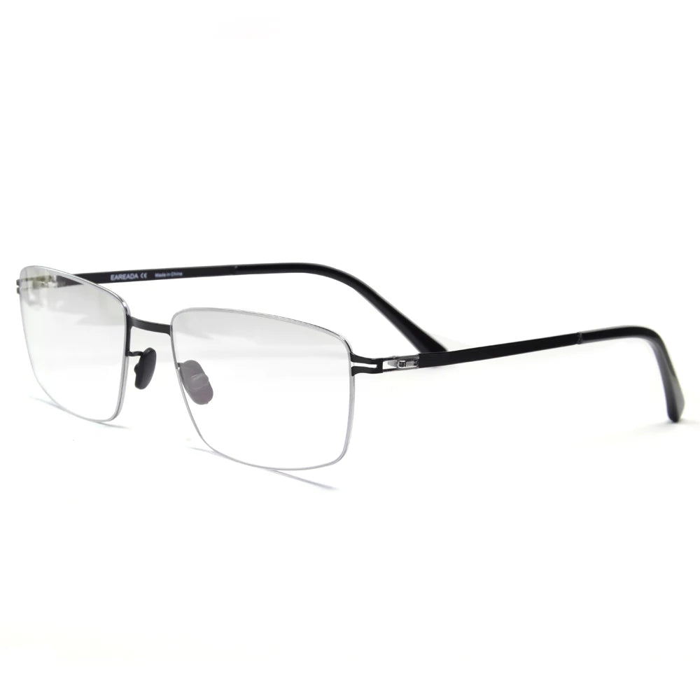Germany Designer Screwless Square Eyeglasses Frame for Men Super Thin Flexible Diopter Eyewear Mens Retro Rectangle Spectacles