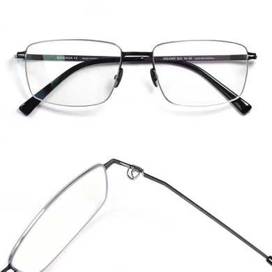 Germany Designer Screwless Square Eyeglasses Frame for Men Super Thin Flexible Diopter Eyewear Mens Retro Rectangle Spectacles