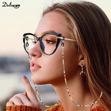 Carica l&#39;immagine nel visualizzatore di Gallery, Glasses Chain Beaded Boho 75cm Women Men Sunglasses Lanyard Reading Glasses Anti Slip Cord Strap Sun Glasses Shoelace 2024 New