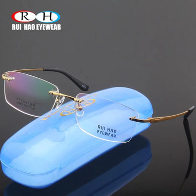 Glasses Frame Man Rimless Eyeglasses Women Pure Titanium Eyeglasses Optic Frame Man Spectacles Brand Eyewear 8967