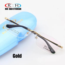 Load image into Gallery viewer, Glasses Frame Man Rimless Eyeglasses Women Pure Titanium Eyeglasses Optic Frame Man Spectacles Brand Eyewear 8967