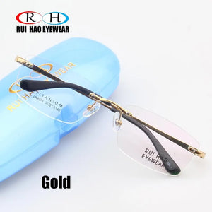 Glasses Frame Man Rimless Eyeglasses Women Pure Titanium Eyeglasses Optic Frame Man Spectacles Brand Eyewear 8967