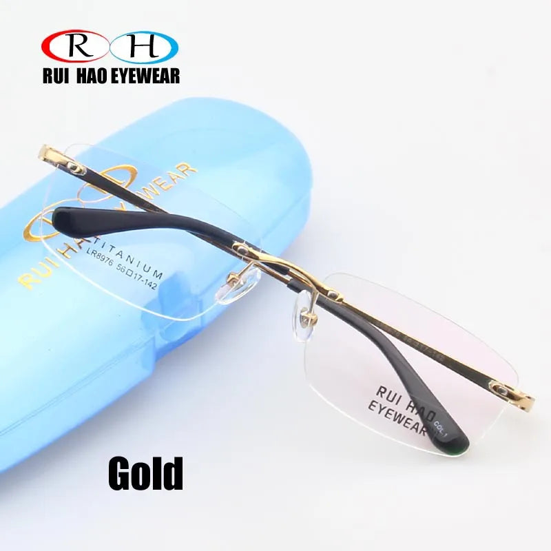 Glasses Frame Man Rimless Eyeglasses Women Pure Titanium Eyeglasses Optic Frame Man Spectacles Brand Eyewear 8967