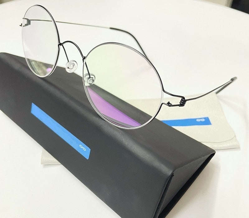 Glasses Frame Men Titanium Screwless Eyewear Prescription Eyeglasses Frames Women Retro Round Myopia Optical Lens Denmark Korean