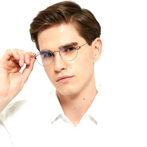 Glasses Frame Men Titanium Screwless Eyewear Prescription Eyeglasses Frames Women Retro Round Myopia Optical Lens Denmark Korean