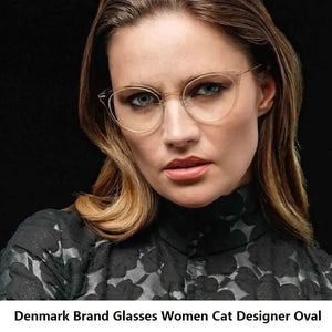 Glasses Frame Women Cat Designer Oval Ultralight 4g Screwless Eyewear Optical Prescription Eyeglasses Reading Denmark Brand 6548