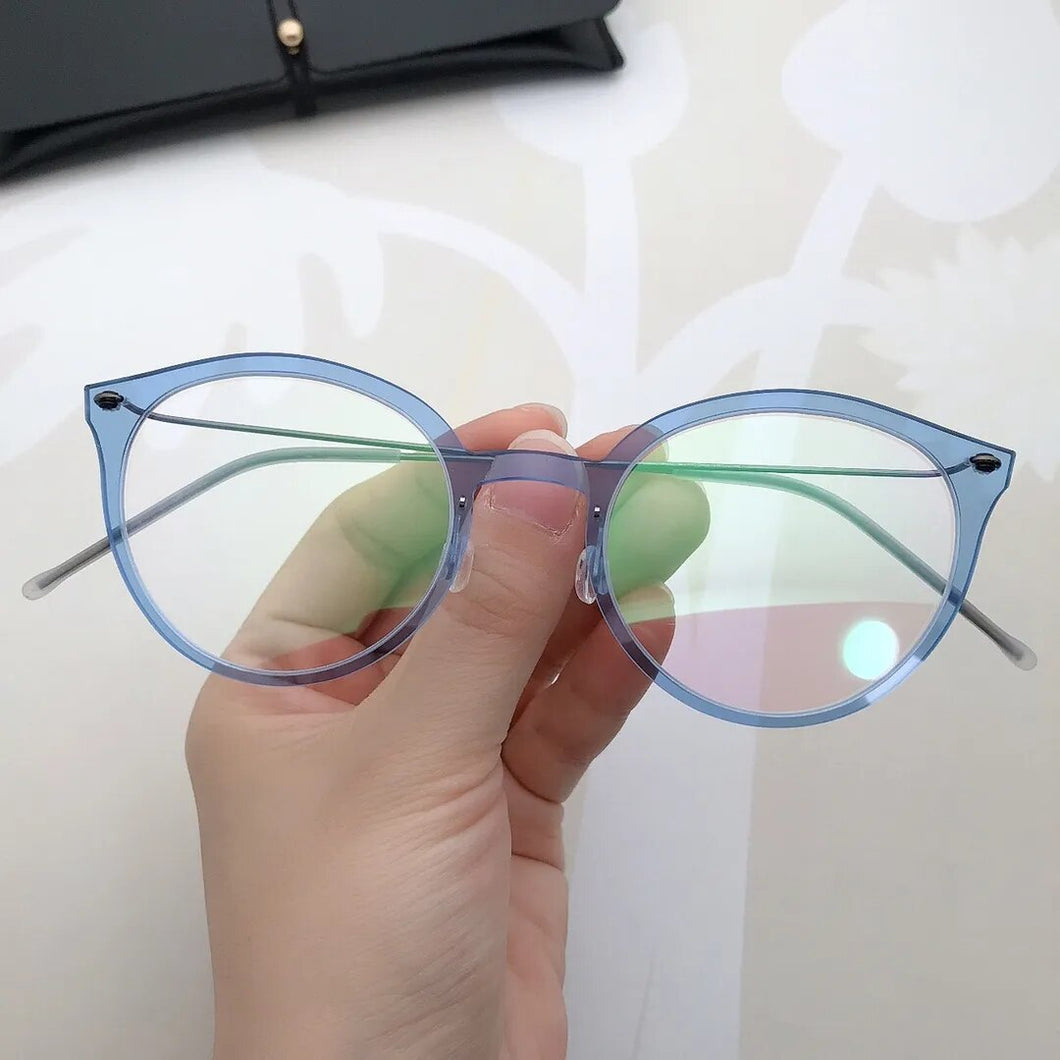 Glasses Frame Women Cat Designer Oval Ultralight 4g Screwless Eyewear Optical Prescription Eyeglasses Reading Denmark Brand 6548