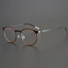 Load image into Gallery viewer, Glasses of the Same Style Jian Dan Linde 9704 Pure Titanium Round Light with Myopia Anti Blue Light anti Fog GlassesFframe