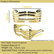 Load image into Gallery viewer, Gold Fingers Glasses Festival Points Men One Piece Silver Bar for Party Cosplay Extraordinary Oculos de Sol Feminino