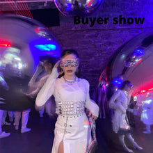 Load image into Gallery viewer, Gold Fingers Glasses Festival Points Men One Piece Silver Bar for Party Cosplay Extraordinary Oculos de Sol Feminino