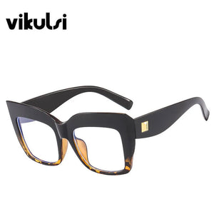 Gradient Square Optical Glasses Women Thick Frame Anti Blue Glasses Myopia Prescription Eyeglasses Frames Ladies Blu-ray Glasses