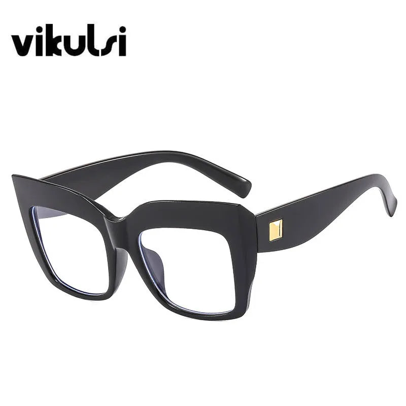 Gradient Square Optical Glasses Women Thick Frame Anti Blue Glasses Myopia Prescription Eyeglasses Frames Ladies Blu-ray Glasses