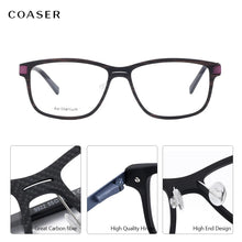 Load image into Gallery viewer, Great Carbon Fibre Acetate Glasses Frame Men Round Vintage Optical Prescription Eyeglasses Women Style Fullrim Lighter Eyewear