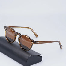 Load image into Gallery viewer, Gregory Peck Sunglasses Women  Acetate Retro Round Polarized Vintage Driving Glasses Shades for Women Grey Lens Sun Glasses