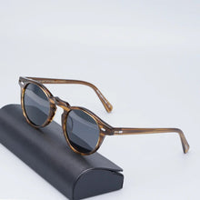 Load image into Gallery viewer, Gregory Peck Sunglasses Women  Acetate Retro Round Polarized Vintage Driving Glasses Shades for Women Grey Lens Sun Glasses