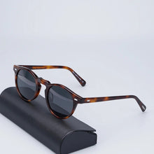 Load image into Gallery viewer, Gregory Peck Sunglasses Women  Acetate Retro Round Polarized Vintage Driving Glasses Shades for Women Grey Lens Sun Glasses