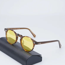 Load image into Gallery viewer, Gregory Peck Sunglasses Women  Acetate Retro Round Polarized Vintage Driving Glasses Shades for Women Grey Lens Sun Glasses