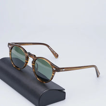 Load image into Gallery viewer, Gregory Peck Sunglasses Women  Acetate Retro Round Polarized Vintage Driving Glasses Shades for Women Grey Lens Sun Glasses