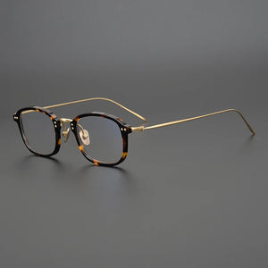 Vintage Acetate Small Glasses Frame Women Men Square Titanium Prescription Optical Myopia Eyeglasses Frame Luxury Brand Eyewear