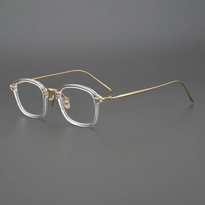 Vintage Acetate Small Glasses Frame Women Men Square Titanium Prescription Optical Myopia Eyeglasses Frame Luxury Brand Eyewear