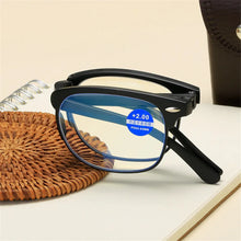 Load image into Gallery viewer, seemfly Bendable Design Reading Glasses Men Folding Square Presbyopia Frame Eyewear With Original Box Portable Goggle +1.5 +2.0