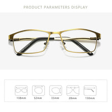 Load image into Gallery viewer, seemfly High Quality Men Business Reading Glasses Titanium alloy Vintage Anti Blue HD Computer Goggles For Men +1.0 +1.5 +2.5