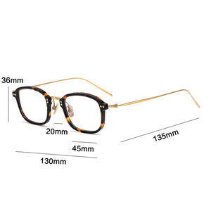 Vintage Acetate Small Glasses Frame Women Men Square Titanium Prescription Optical Myopia Eyeglasses Frame Luxury Brand Eyewear