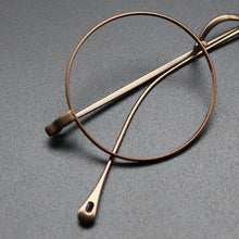 Load image into Gallery viewer, Vintage Pure Titanium Eyeglasses Frame Men Small Round Myopia Prescription Optical Glasses Frame Women Retro Luxury Eyewear