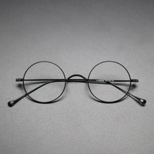 Load image into Gallery viewer, Vintage Pure Titanium Eyeglasses Frame Men Small Round Myopia Prescription Optical Glasses Frame Women Retro Luxury Eyewear